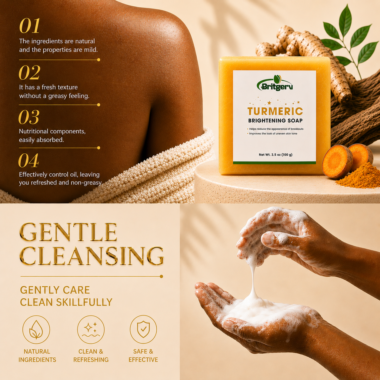 Turmeric Brightening Face & Body Soap Bar