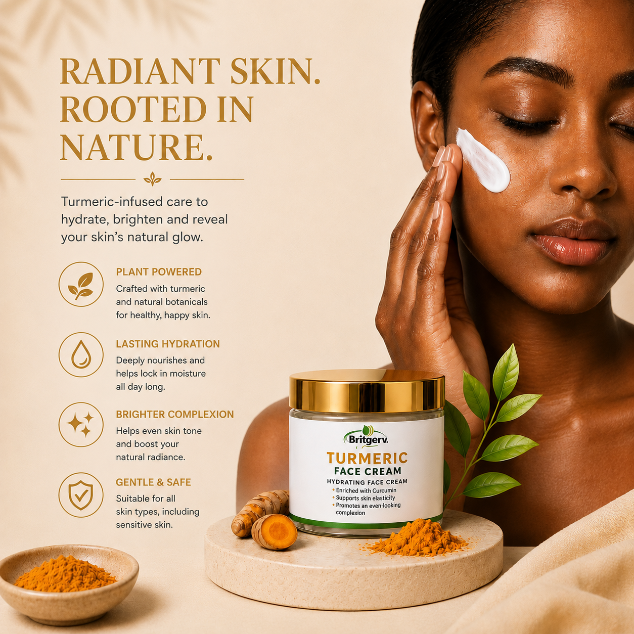 Turmeric Hydrating Face Cream – Brightening Moisturizer